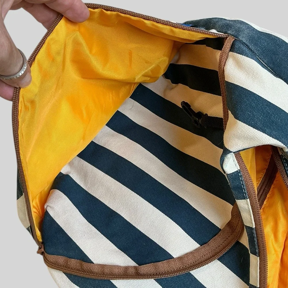 Kavu Canvas Hobo Bag Striped Sling Crossbody Adjustable Strap
